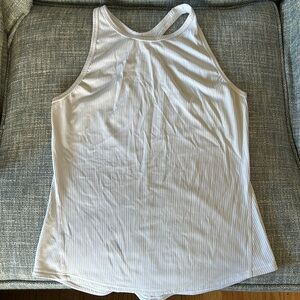 White ribbed Lululemon racer back top